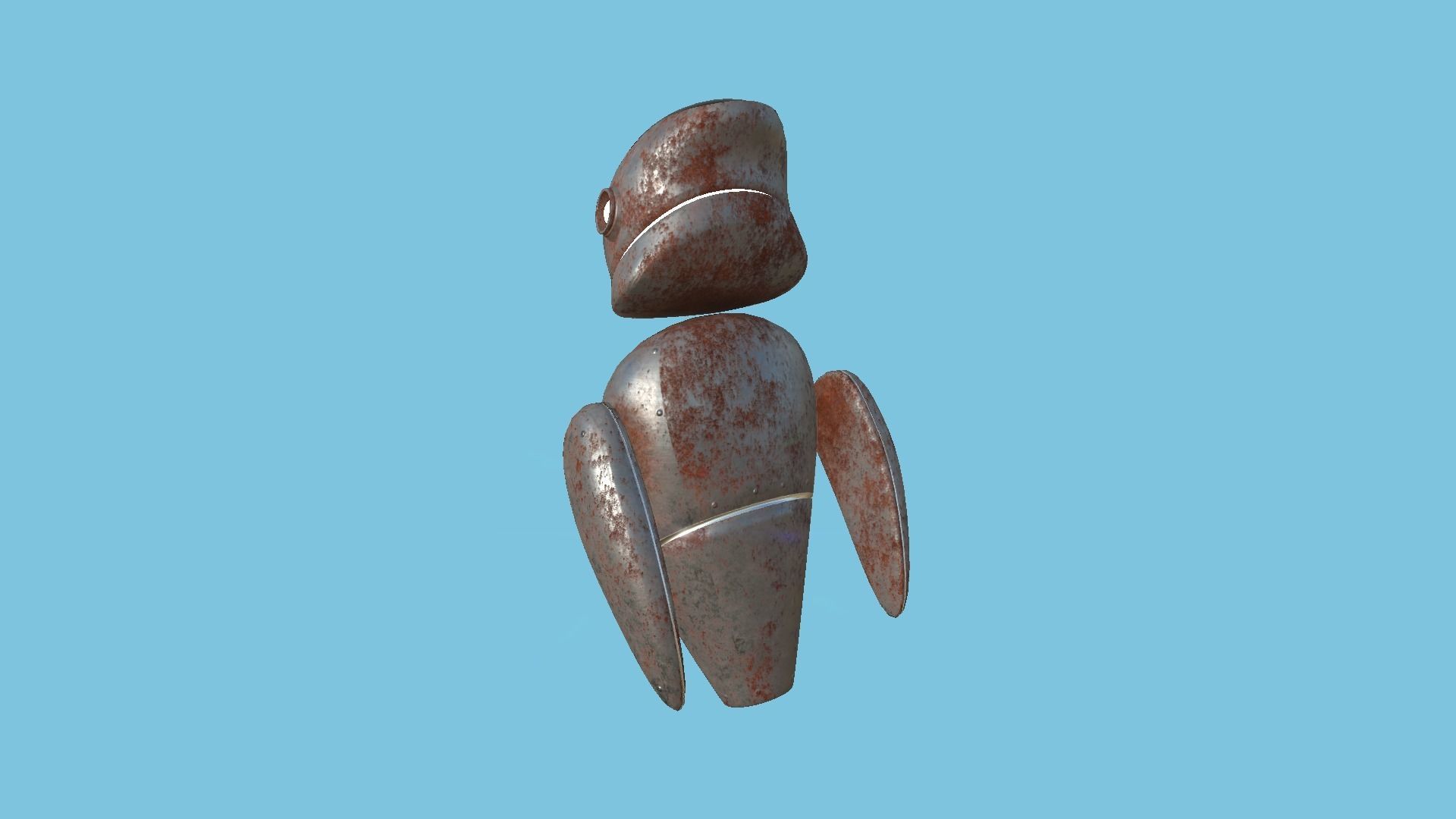 Flying Robot 05 Destroyed Rust - Character SciFi Design Low-poly 3D model_4