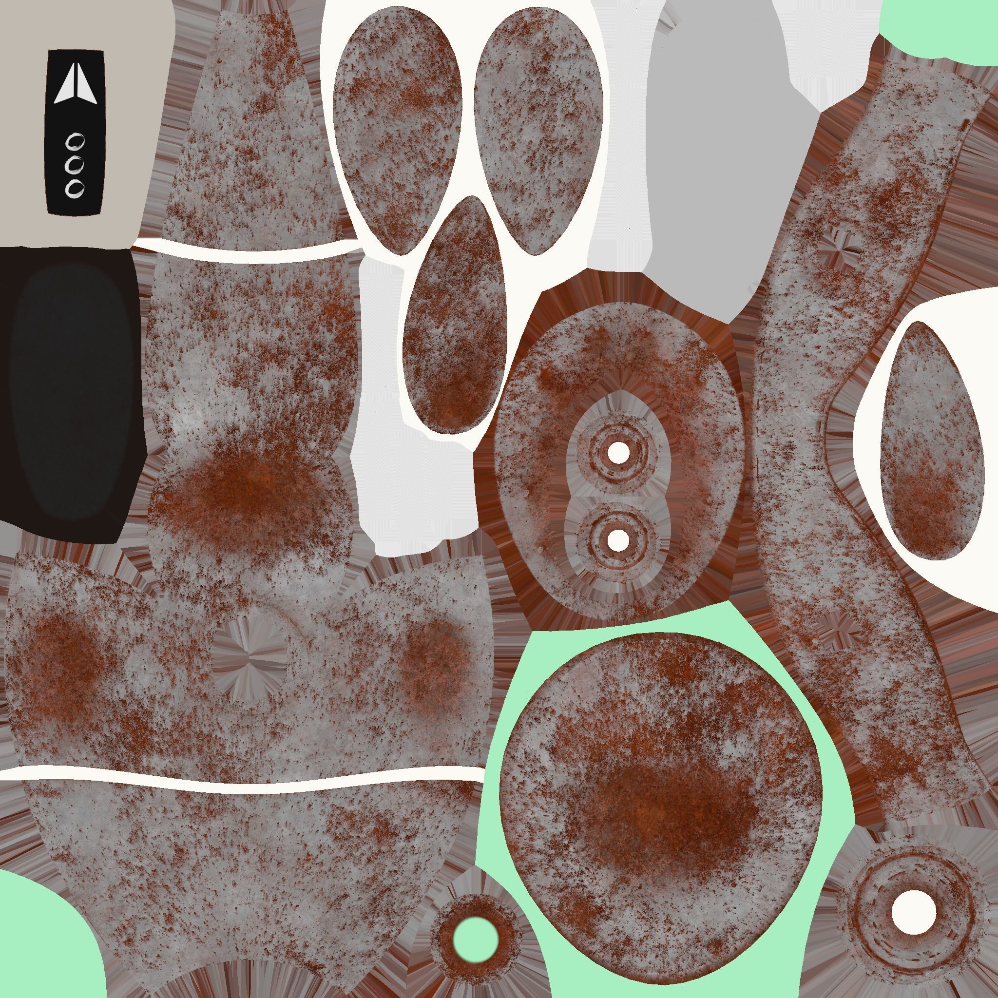 Flying Robot 05 Destroyed Rust - Character SciFi Design Low-poly 3D model_18