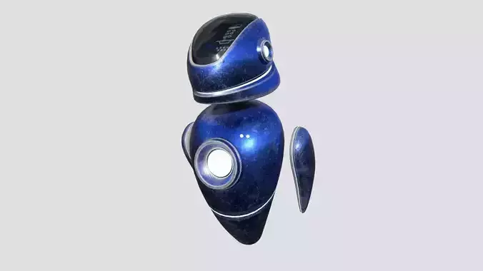 Flying Robot 06 Blue Steel - Character SciFi Design Low-poly 3D model