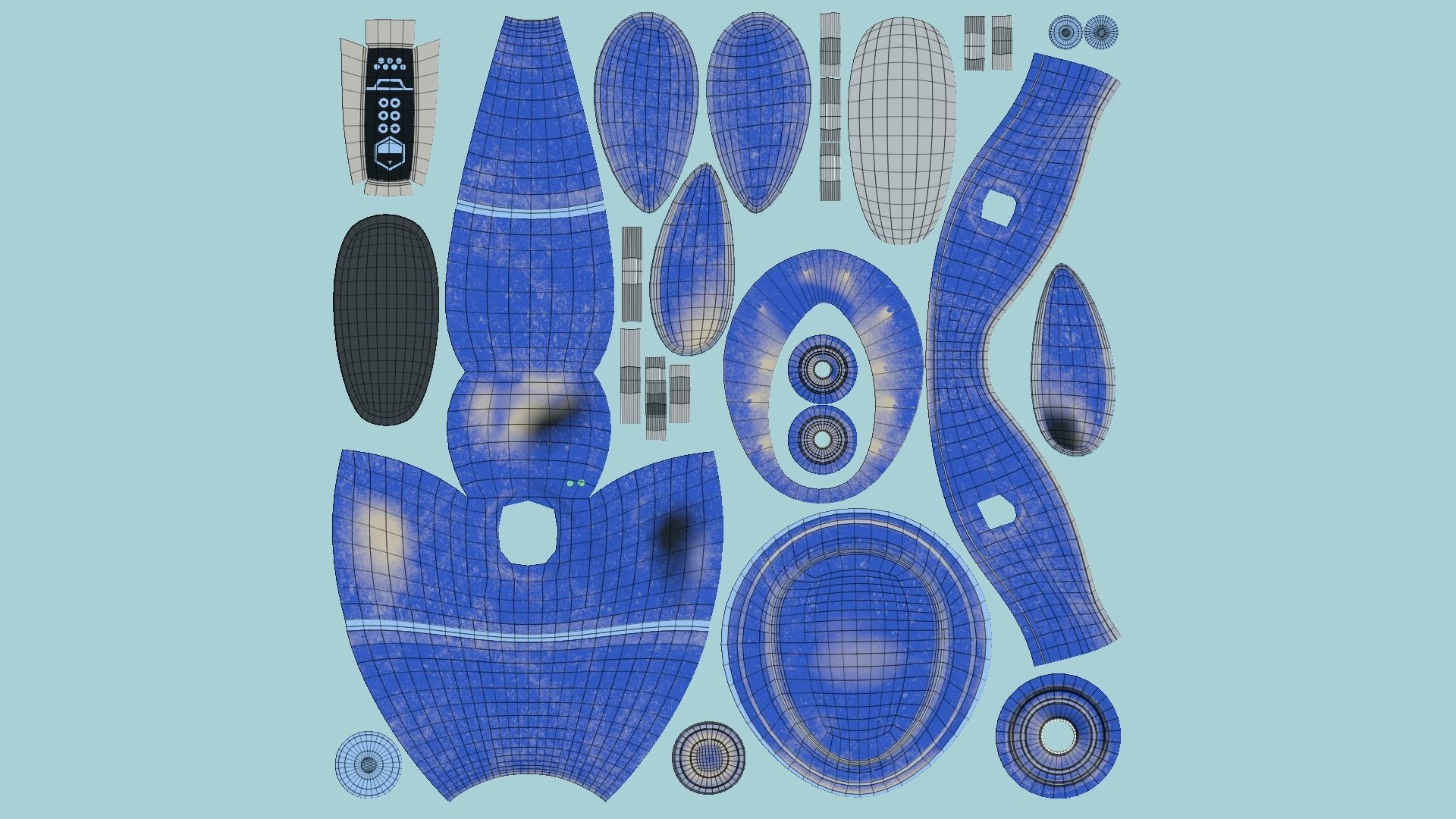 Flying Robot 06 Blue Steel - Character SciFi Design Low-poly 3D model_5