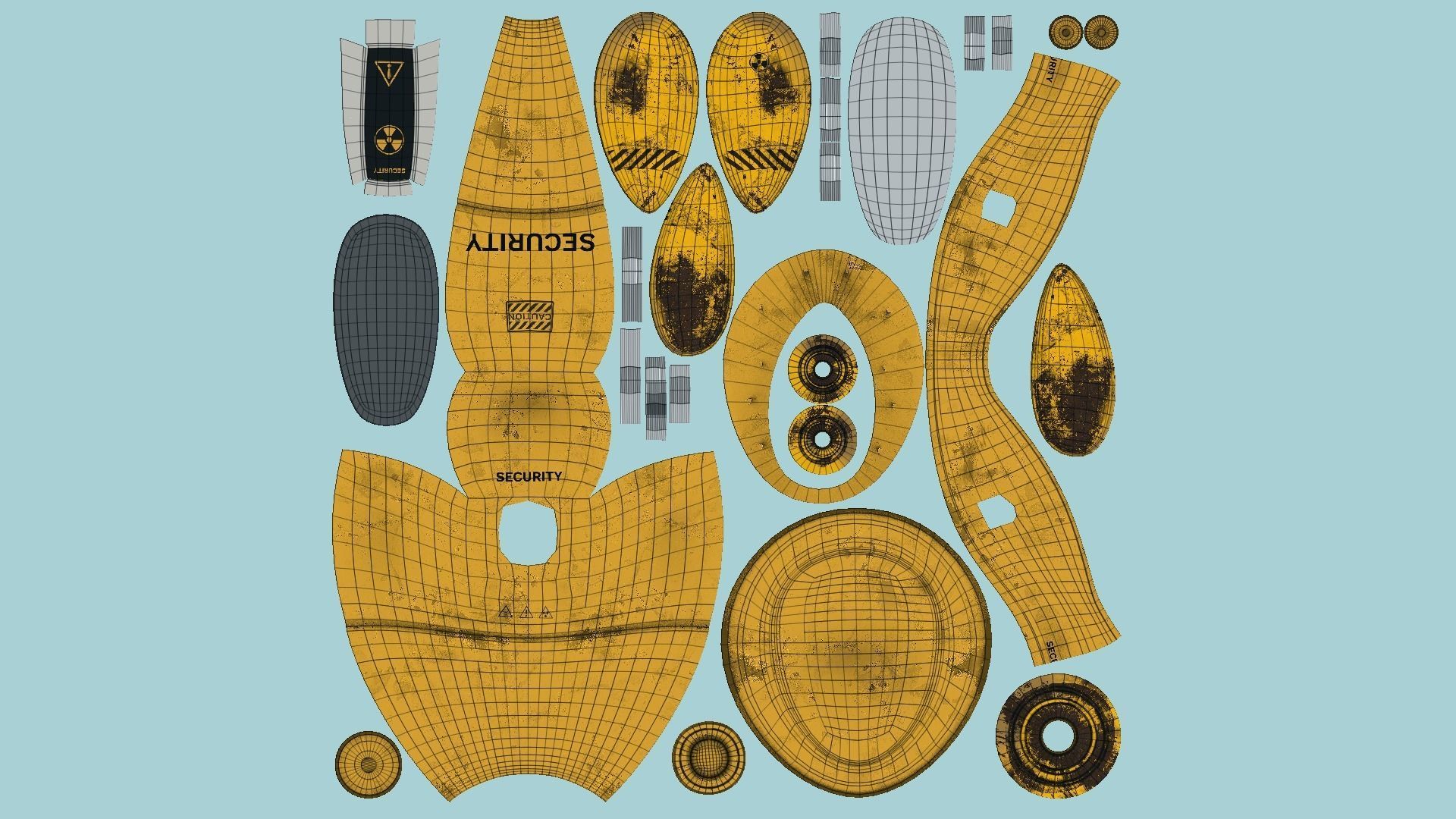 Flying Robot 07 Security - Character SciFi Design Low-poly 3D model_5