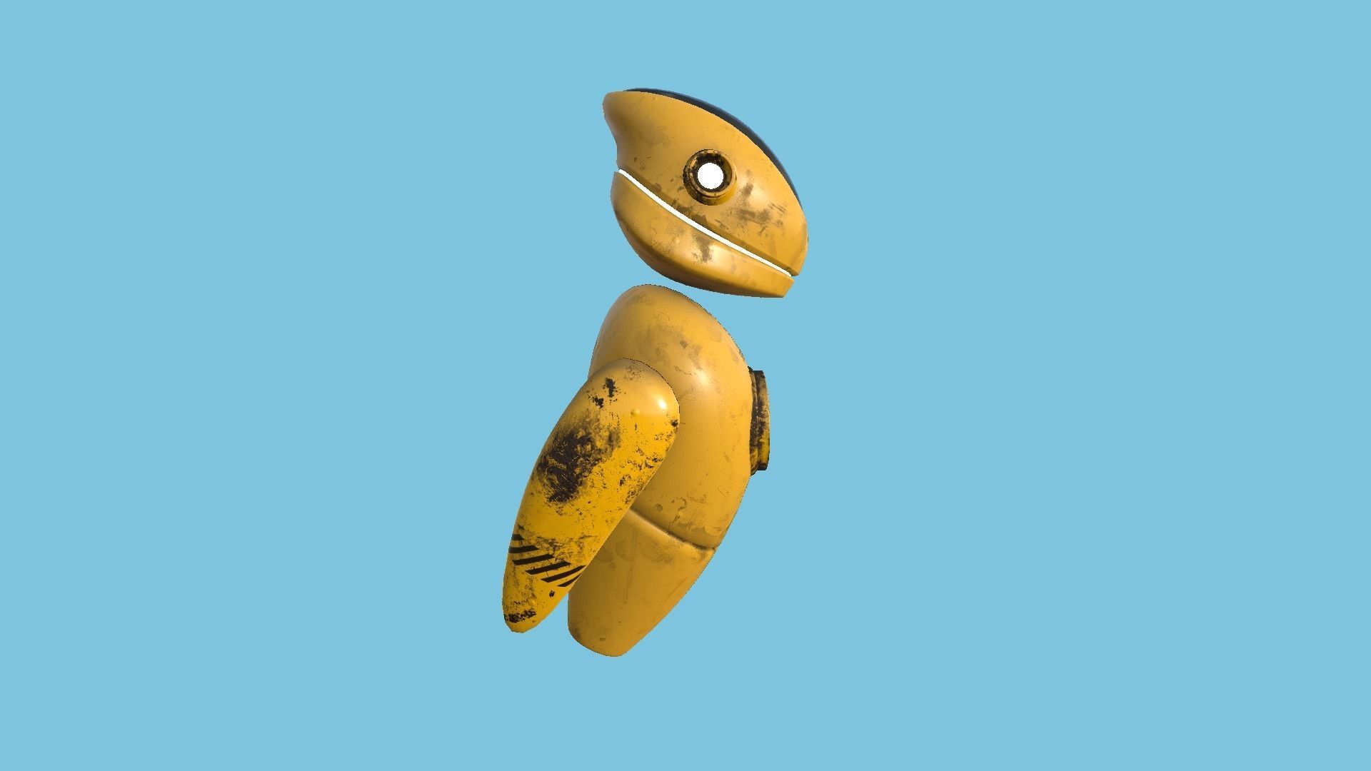 Flying Robot 07 Security - Character SciFi Design Low-poly 3D model_2