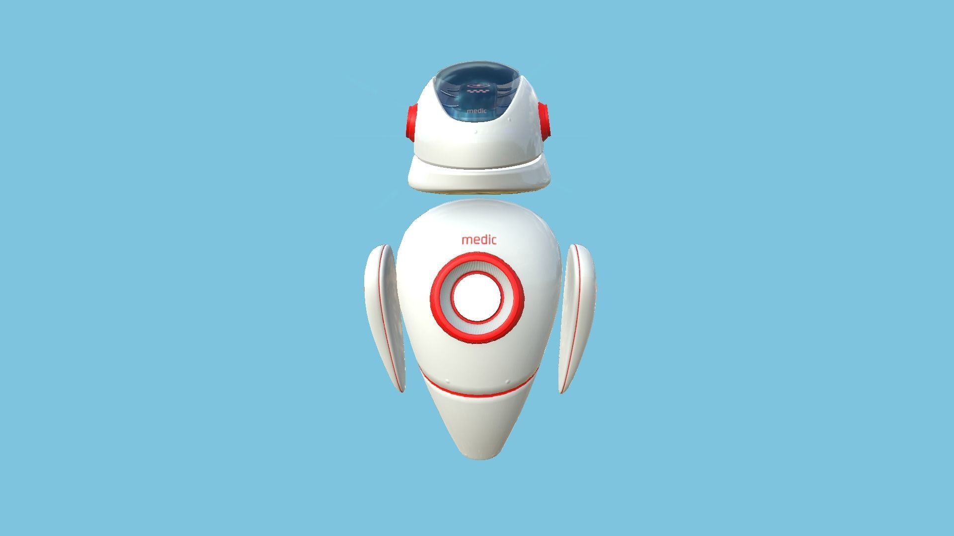 Flying Robot 08 Medic Doctor - Character SciFi Design Low-poly 3D model_1