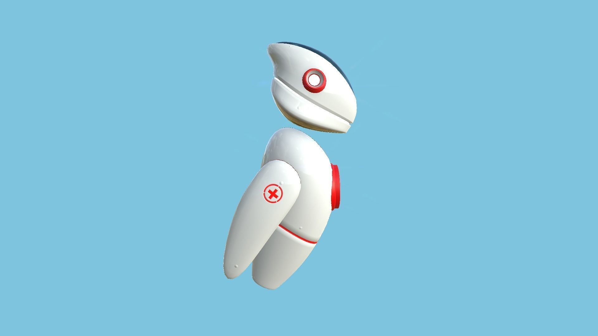 Flying Robot 08 Medic Doctor - Character SciFi Design Low-poly 3D model_2