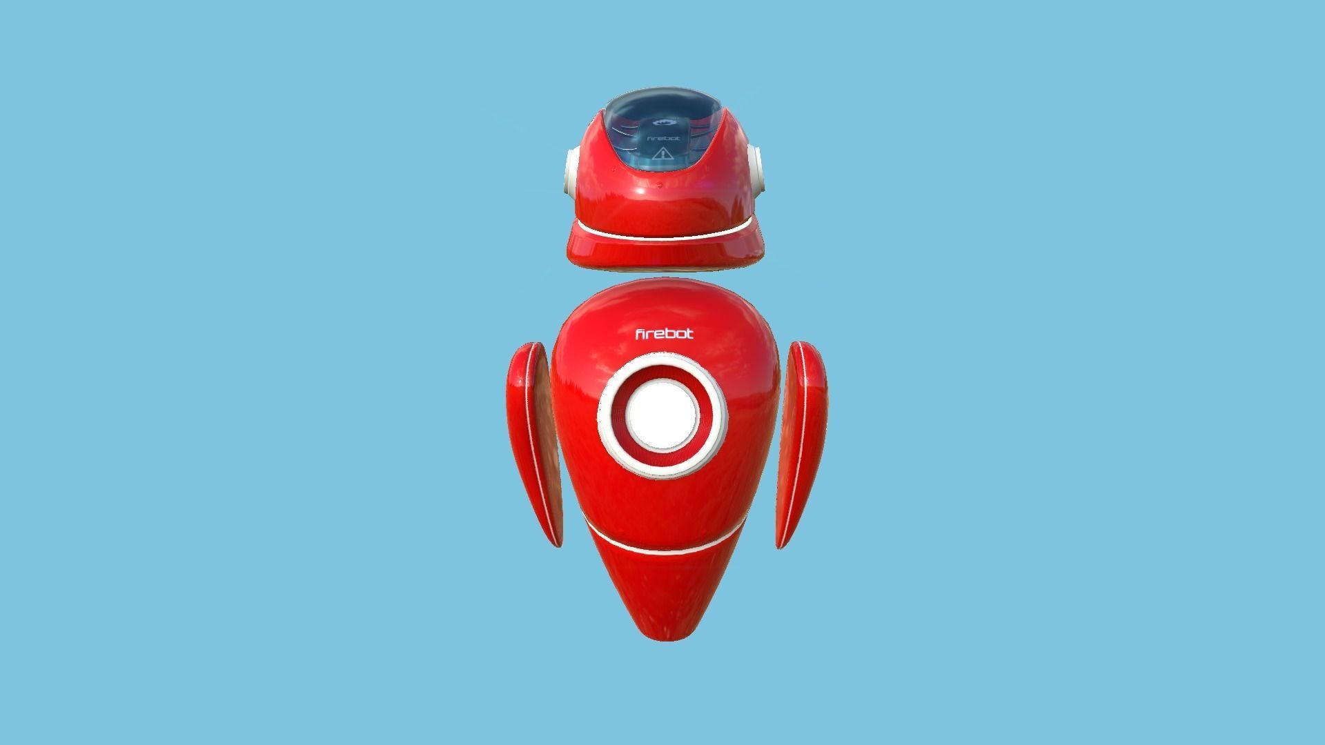 Flying Robot 09 Firebot Fire Fighter - Character SciFi Design Low-poly 3D model_1