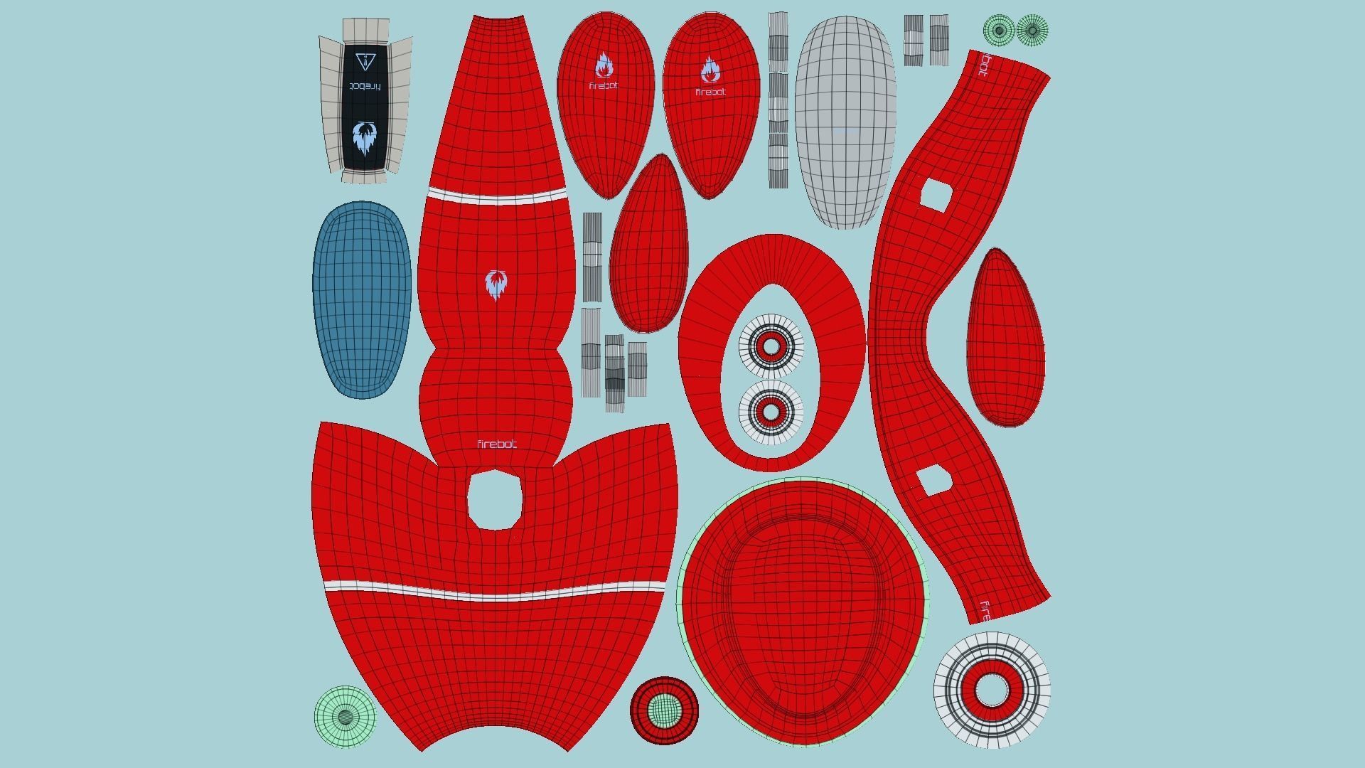 Flying Robot 09 Firebot Fire Fighter - Character SciFi Design Low-poly 3D model_5