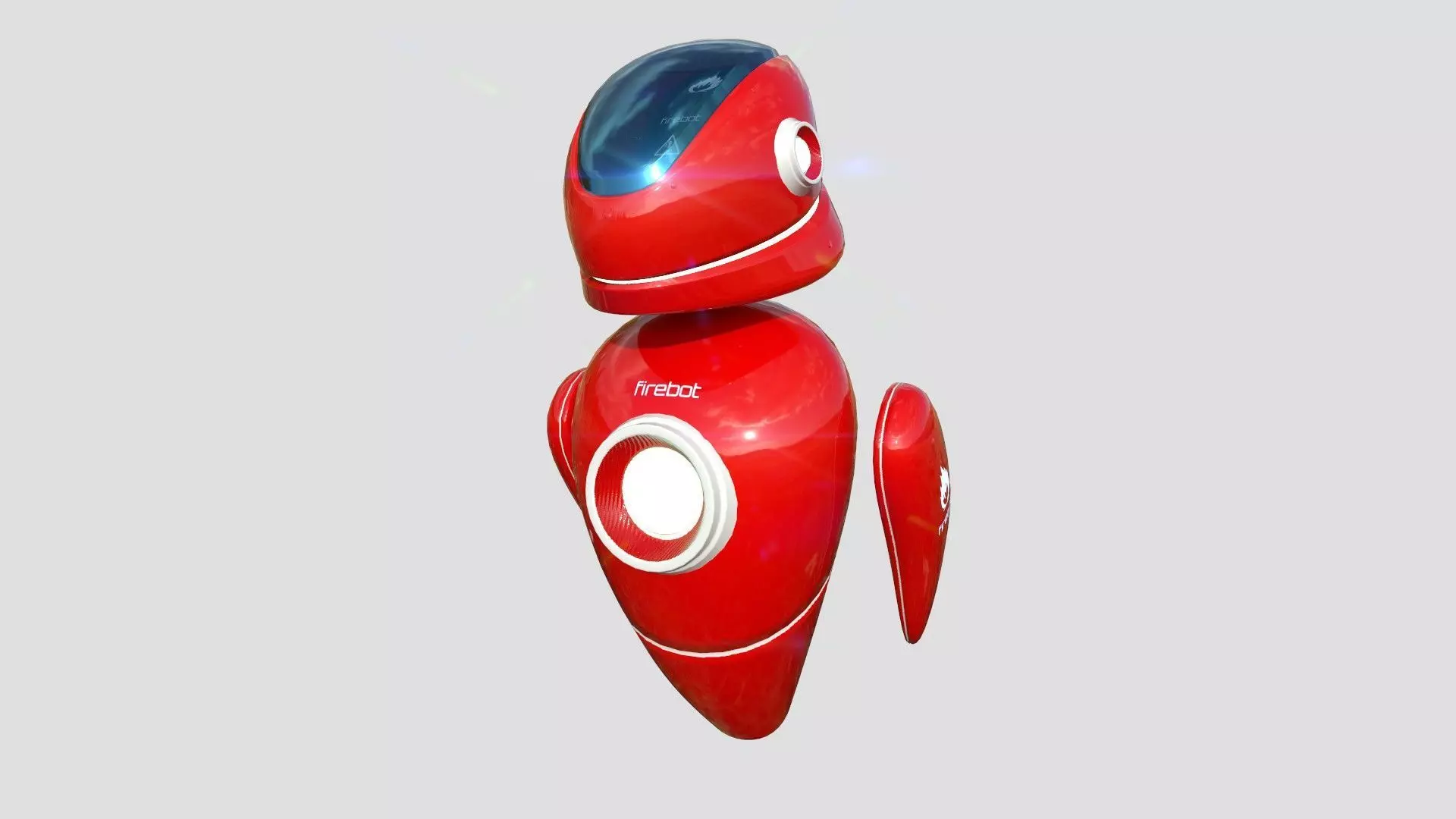 Flying Robot 09 Firebot Fire Fighter - Character SciFi Design Low-poly 3D model_0