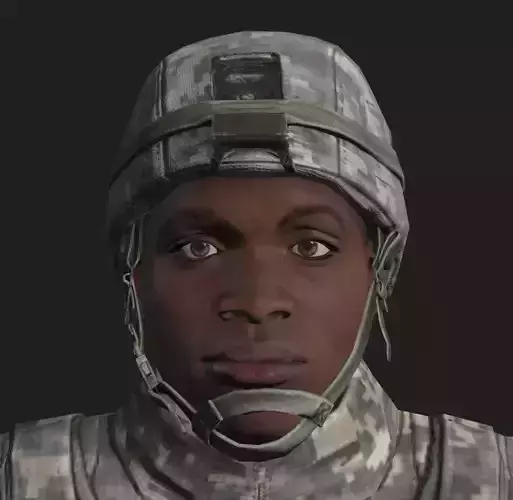 African American Soldier 3D model