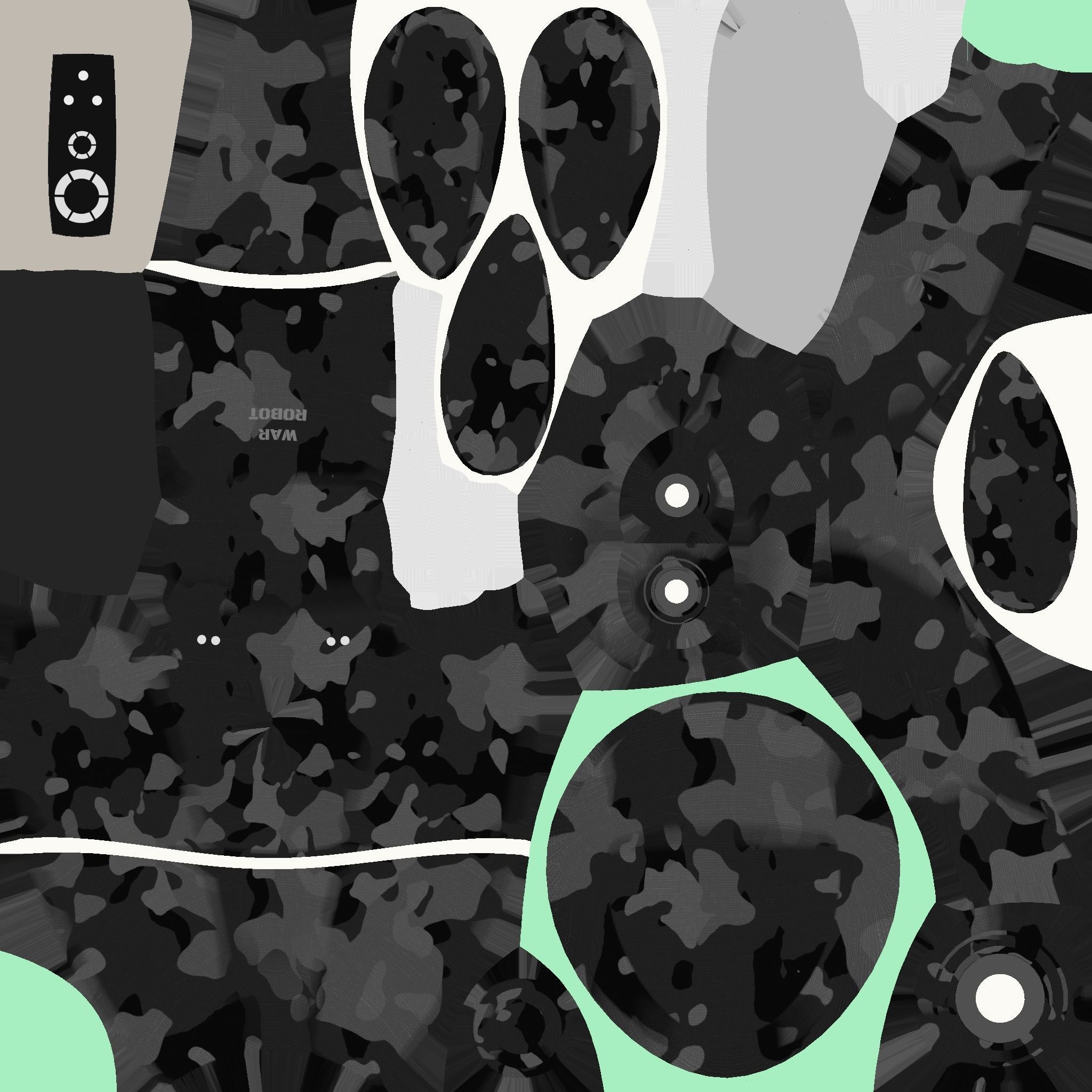 Flying Robot 10 Military Camouflage - Character SciFi Design Low-poly 3D model_18