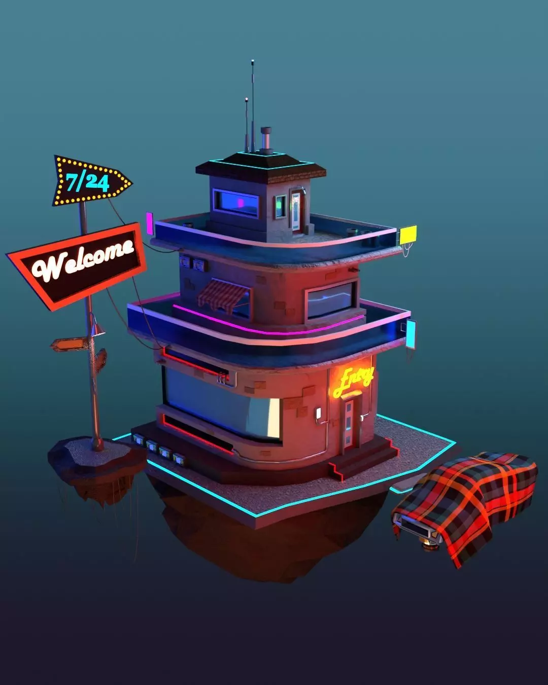 Flying Cafe 3D model