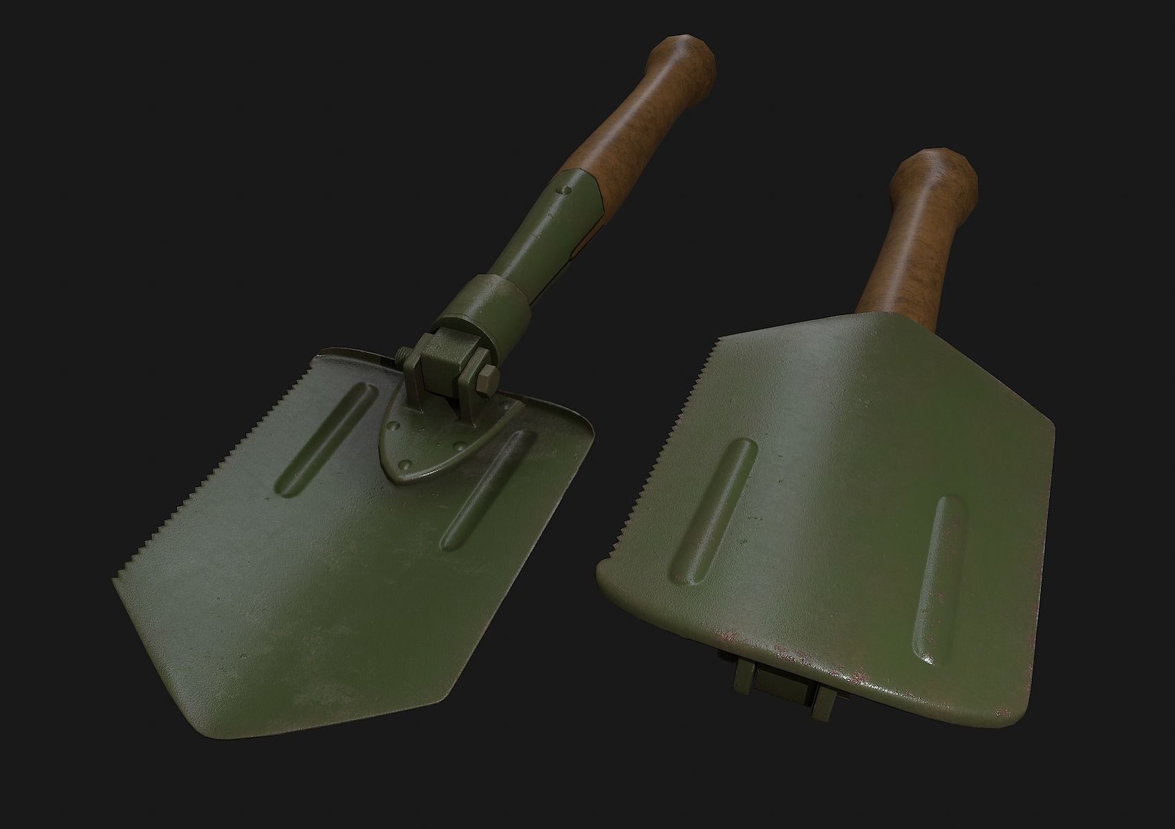 Folding Shovel Pbr  Low-poly 3D model_2