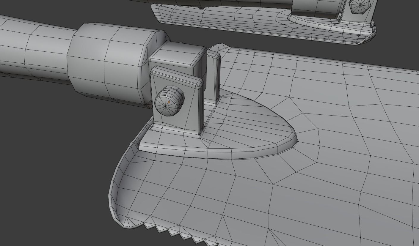 Folding Shovel Pbr  Low-poly 3D model_8