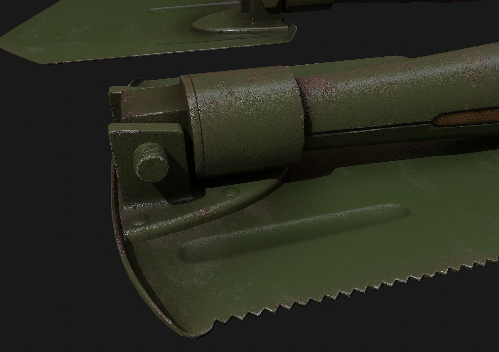 Folding Shovel Pbr  Low-poly 3D model_4