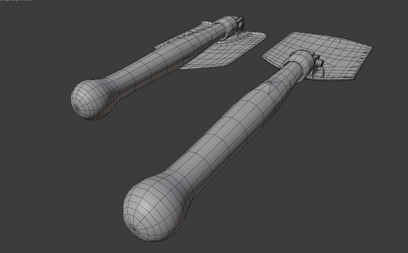 Folding Shovel Pbr  Low-poly 3D model_9