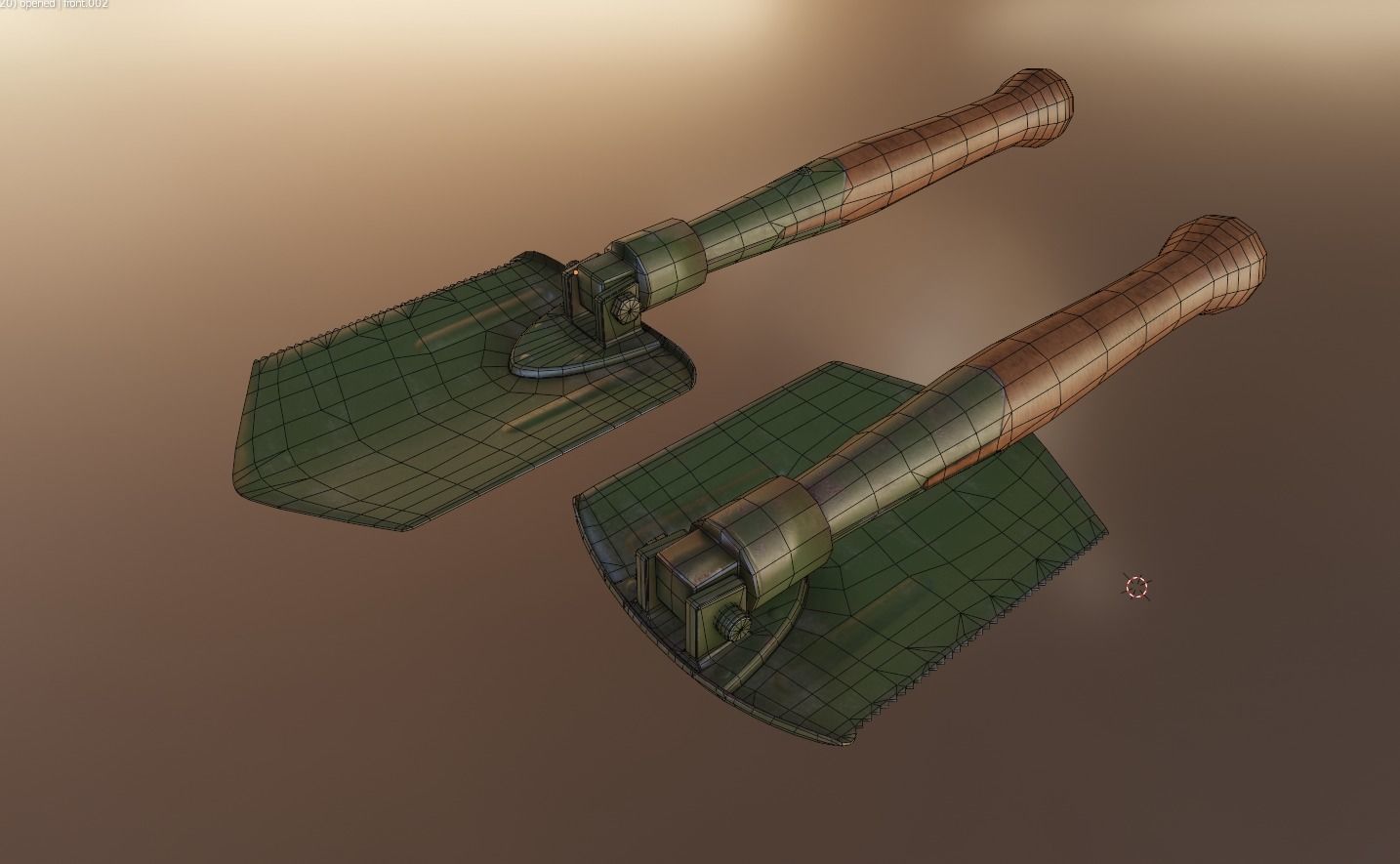 Folding Shovel Pbr  Low-poly 3D model_11