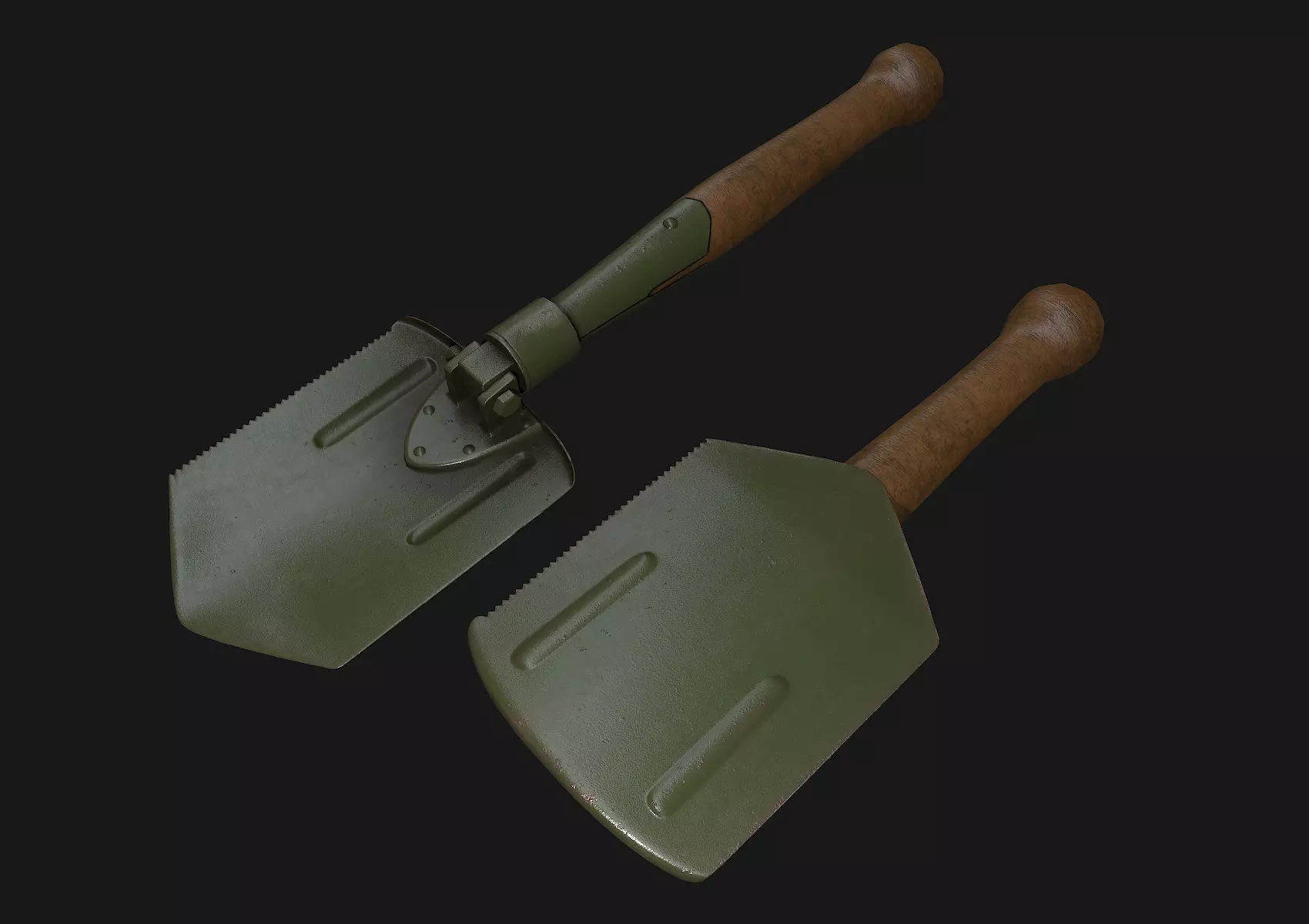 Folding Shovel Pbr  Low-poly 3D model_0