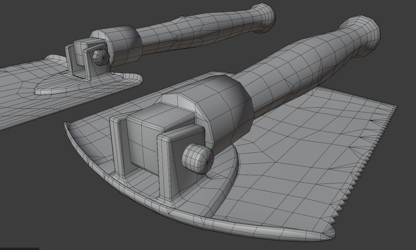 Folding Shovel Pbr  Low-poly 3D model_7