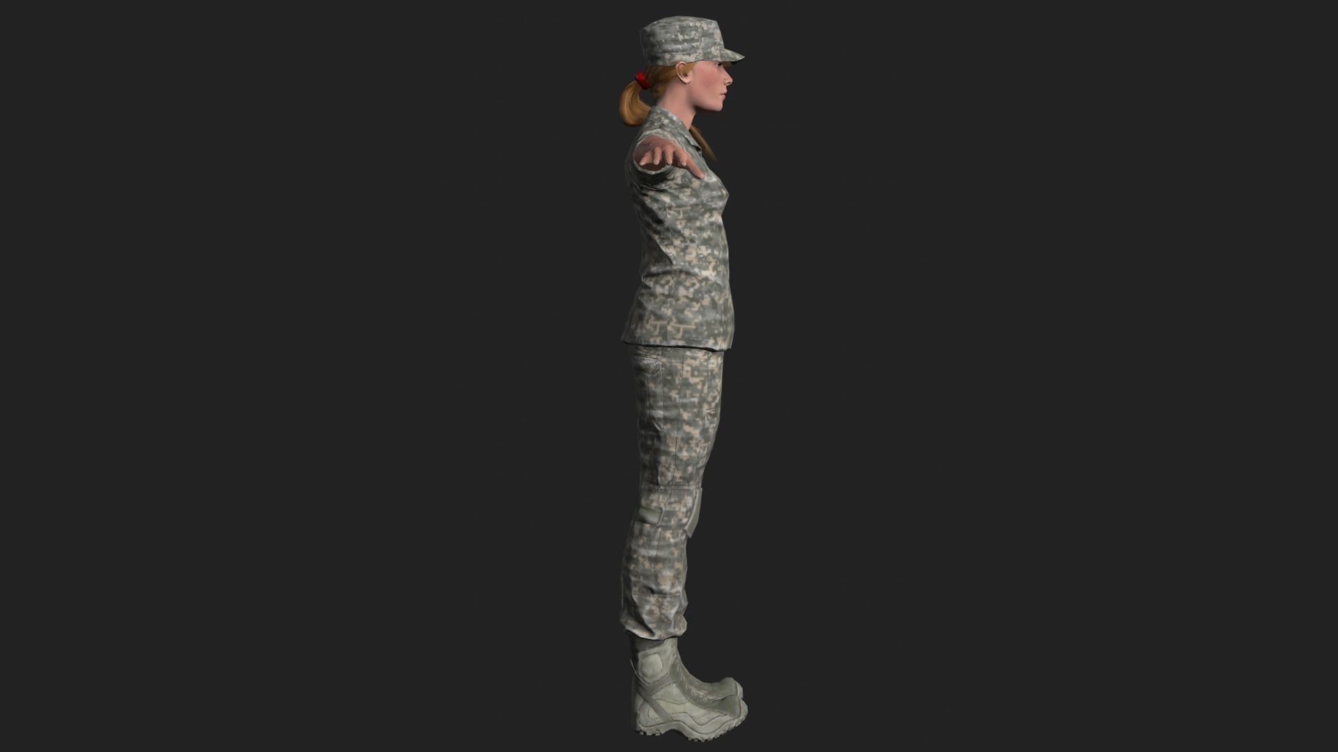 Female Soldier 3D model_2