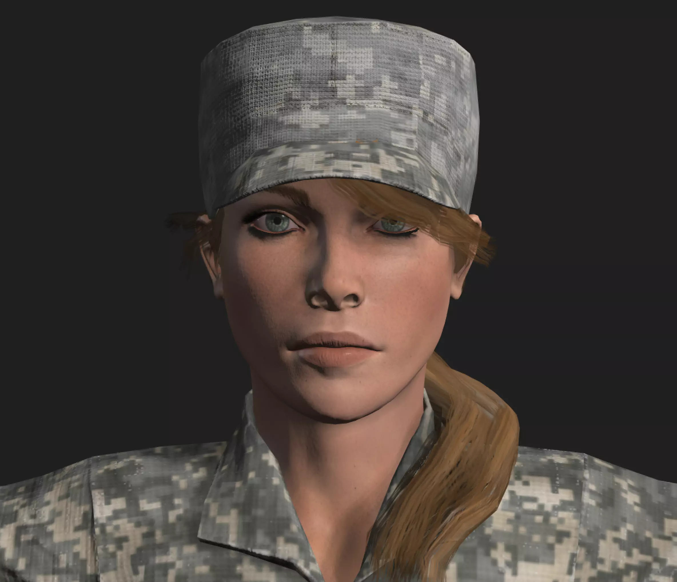 Female Soldier 3D model_0