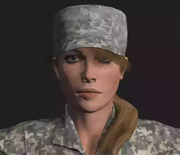 Female Soldier 3D model