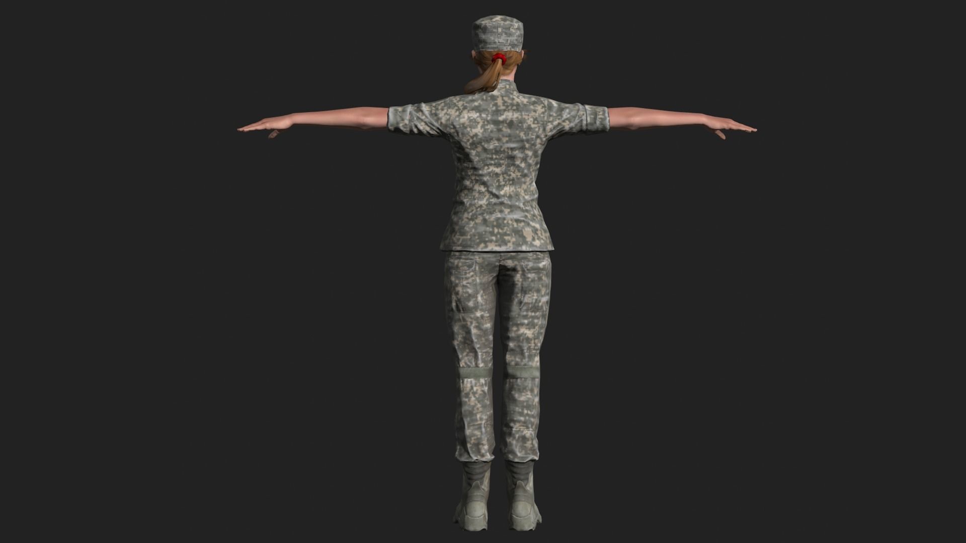 Female Soldier 3D model_3