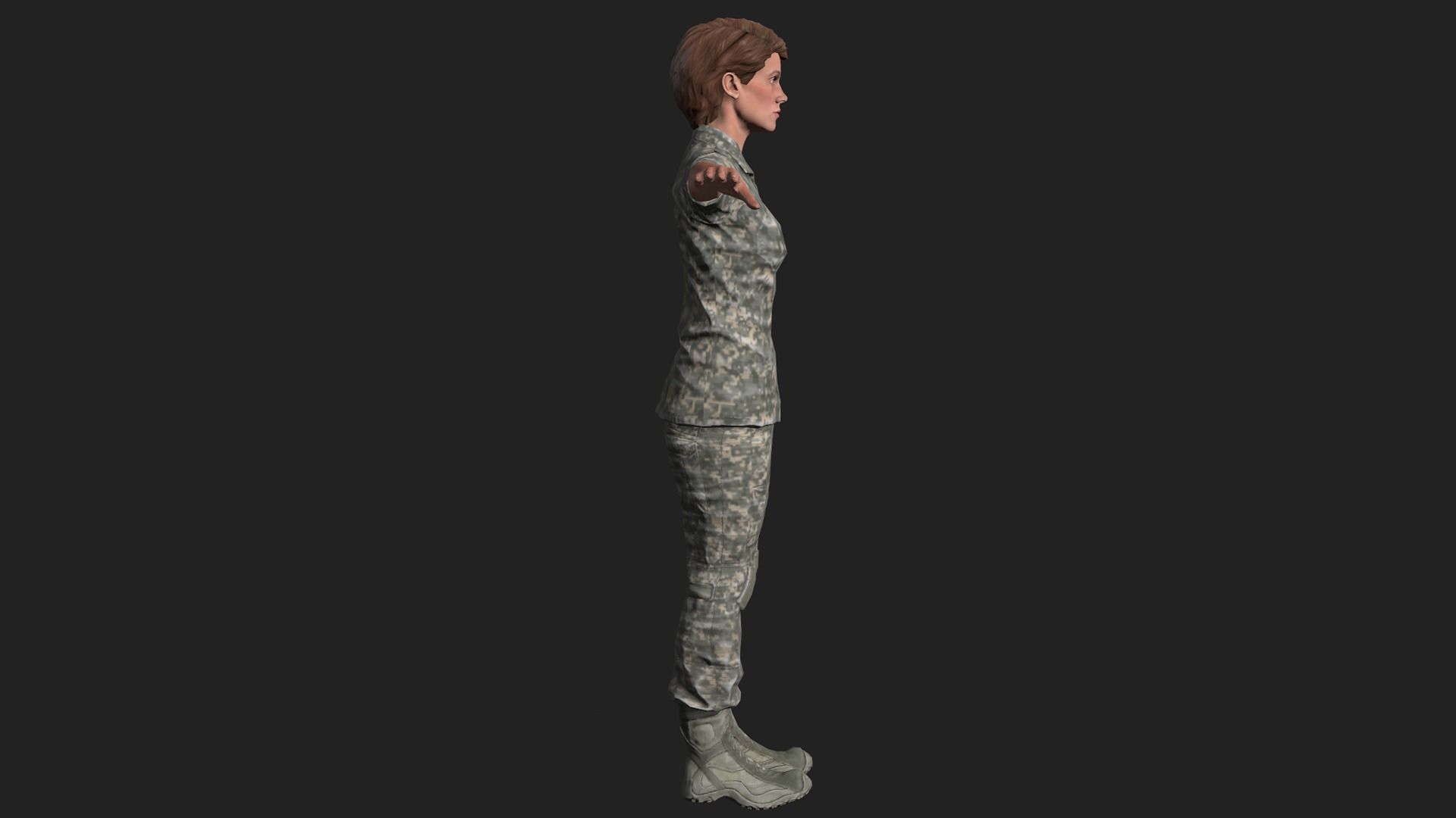 Female Soldier 3D model_2