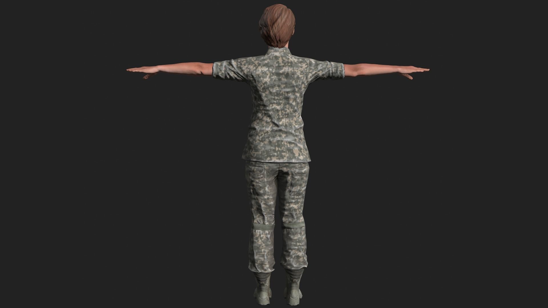 Female Soldier 3D model_3