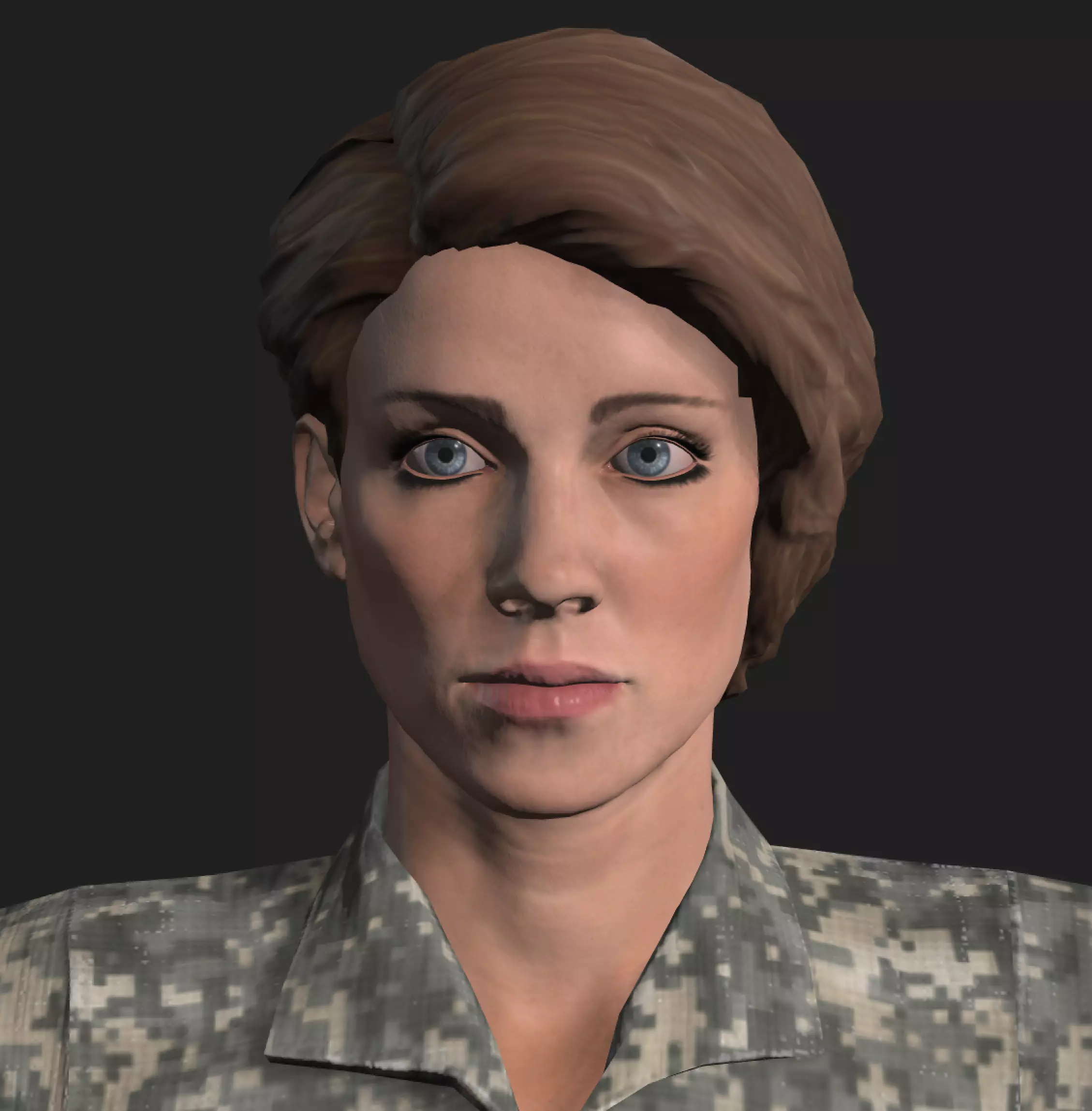 Female Soldier 3D model_0