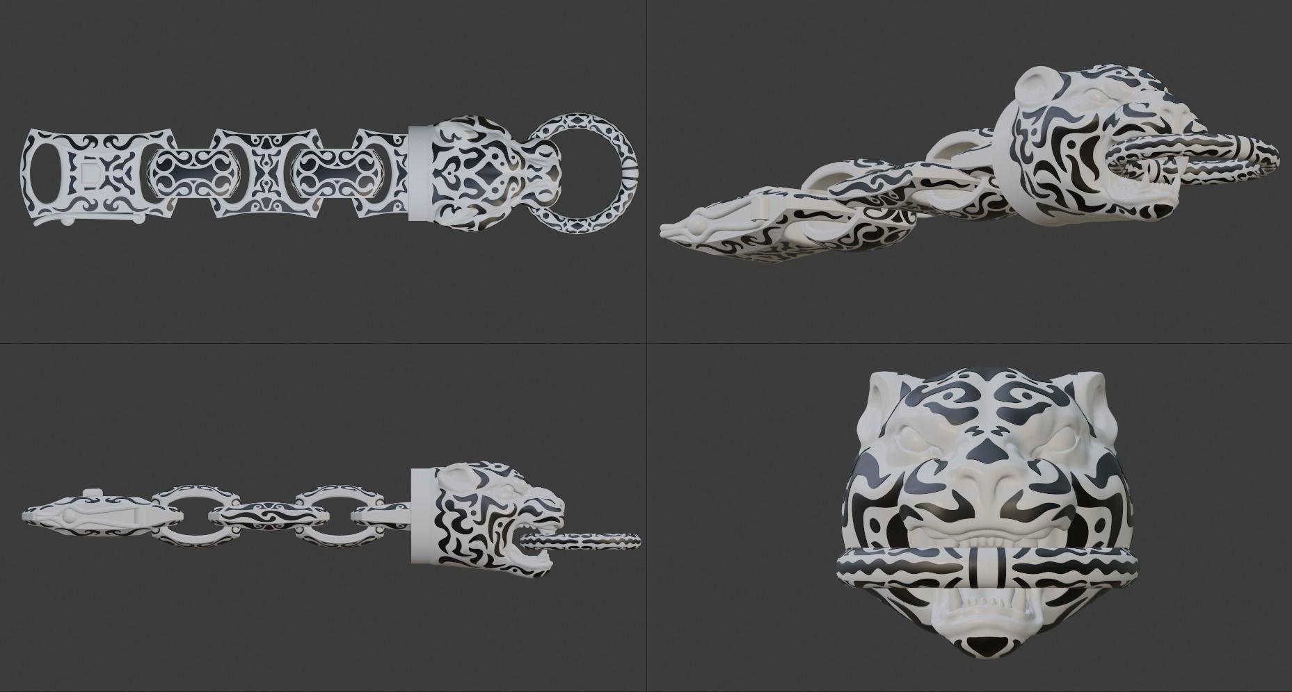 Tiger bracelet 2022 B1 3D print model_22