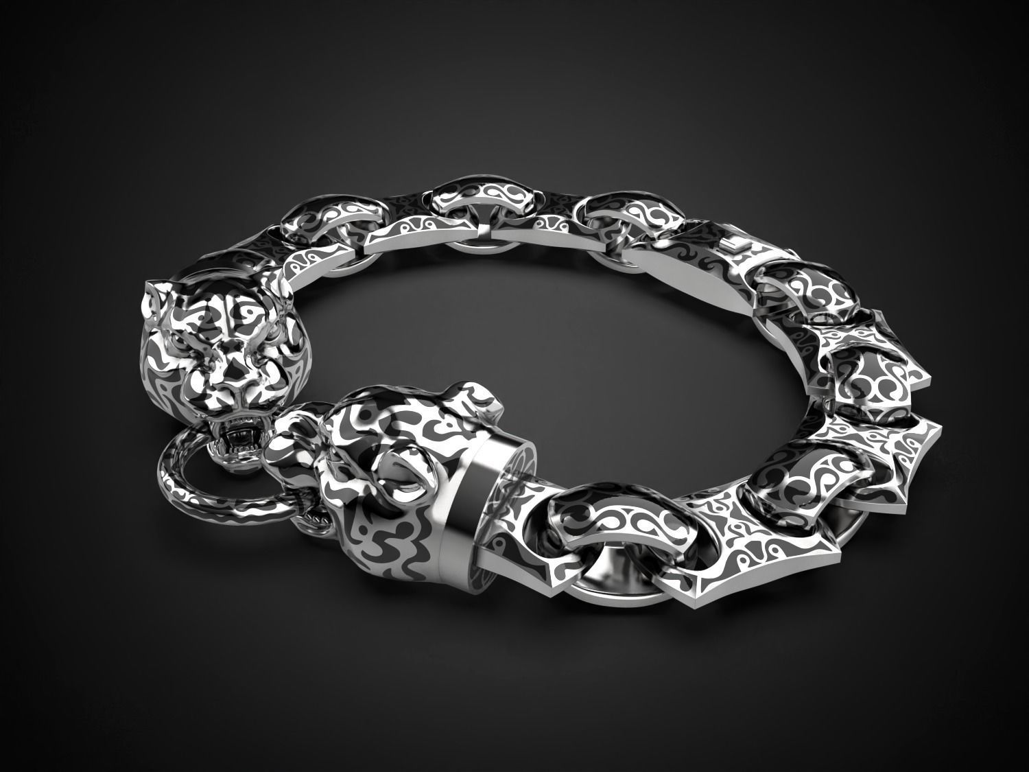 Tiger bracelet 2022 B1 3D print model_5
