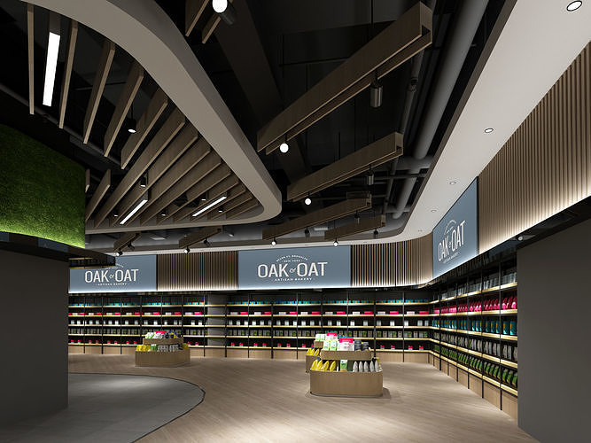 Supermarket interior design of in shanghai 3D model 2