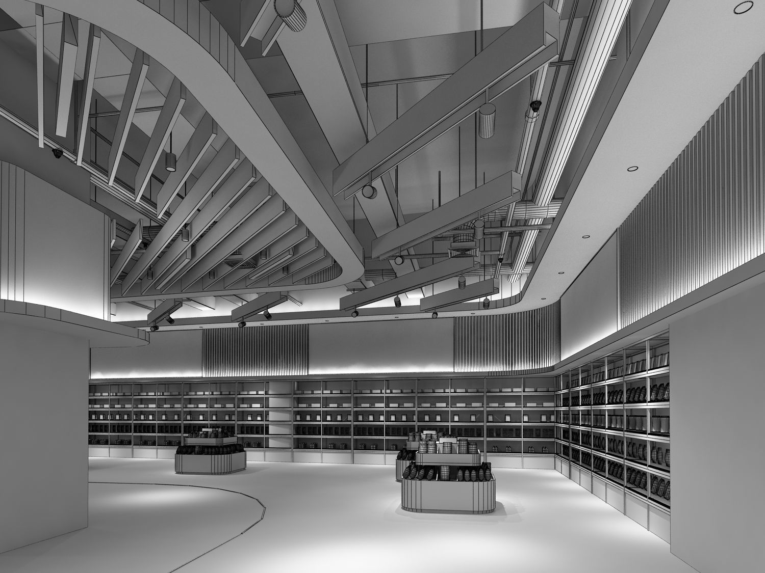 Supermarket interior design of in shanghai 3D model_8