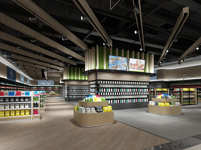 Supermarket interior design of in shanghai 3D model