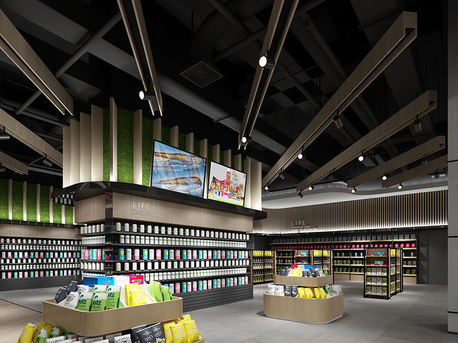Supermarket interior design of in shanghai 3D model 3
