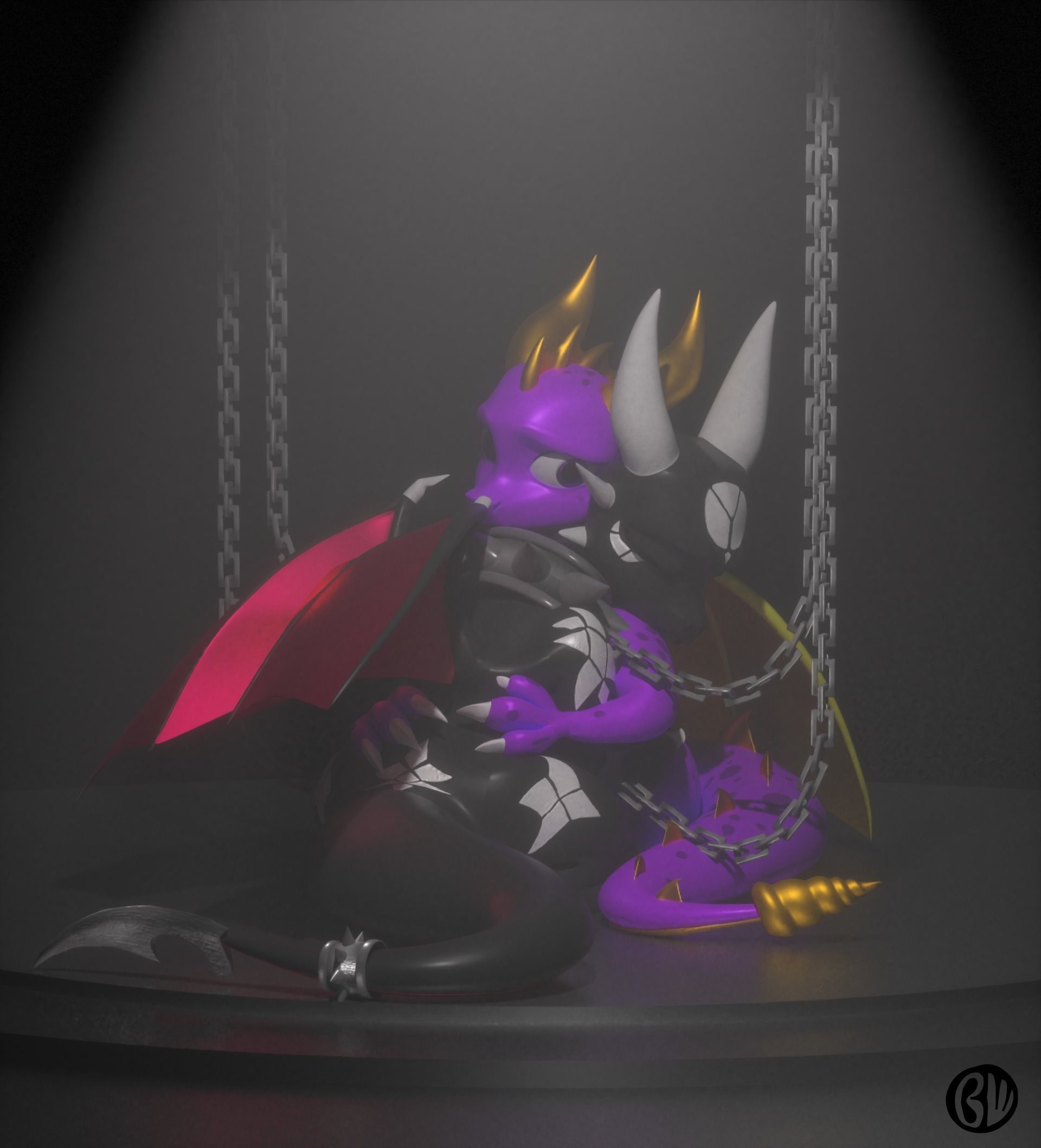 Cute Spyro Model 3D model_1