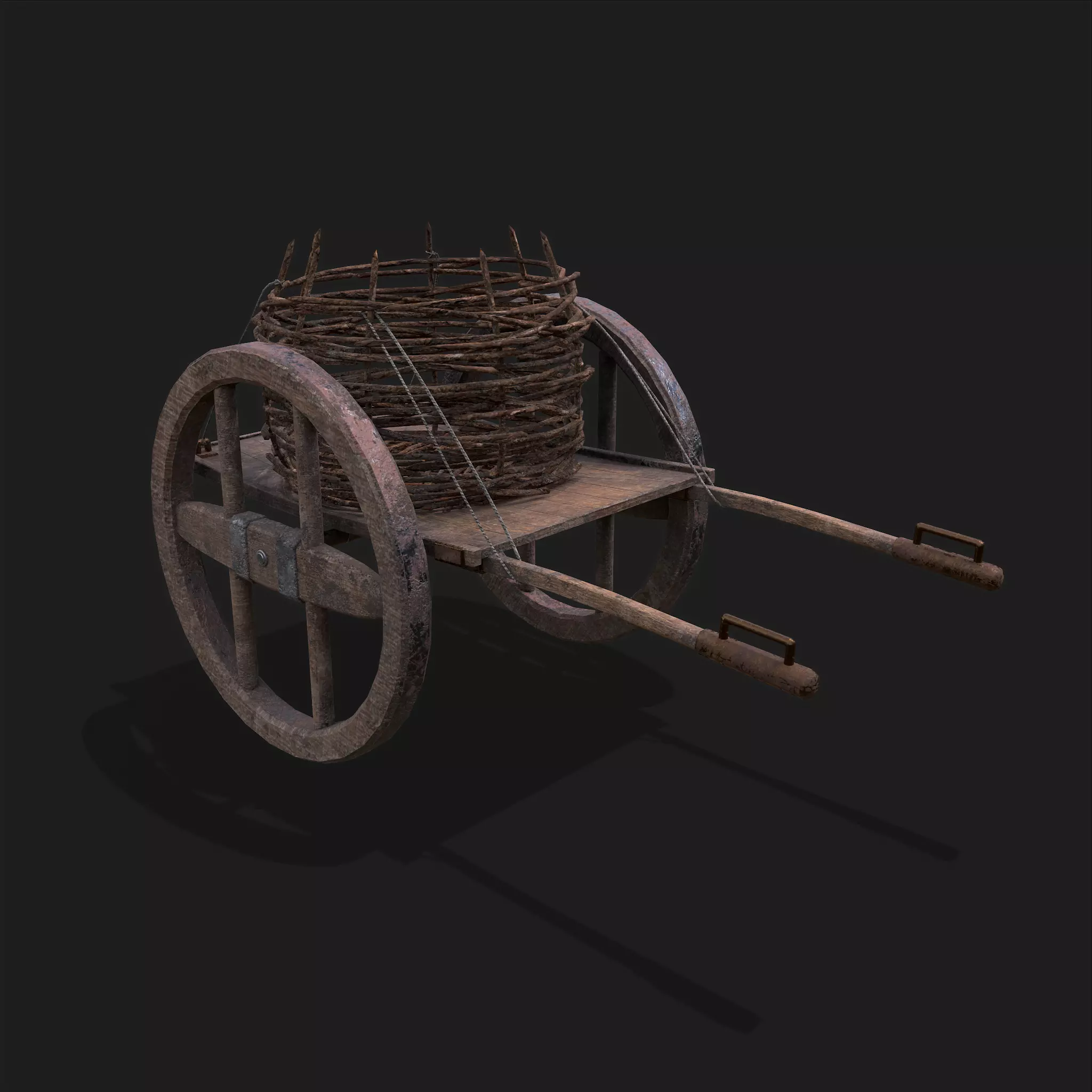 Cart with Basket Display Low-poly 3D model