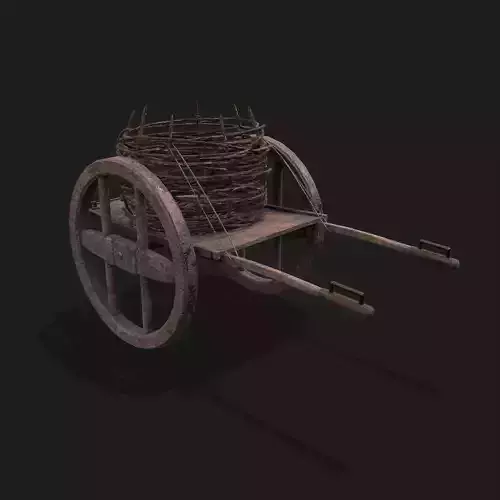 Cart with Basket Display Low-poly 3D model