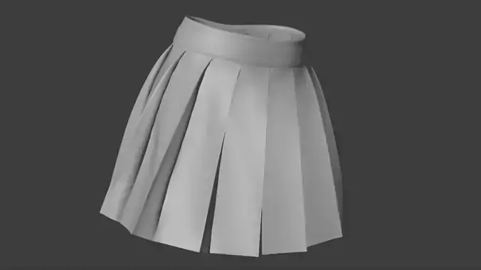 Pleated Japanese skirt Low-poly 3D model
