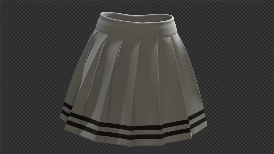3D model Pleated Japanese skirt VR / AR / low-poly | CGTrader