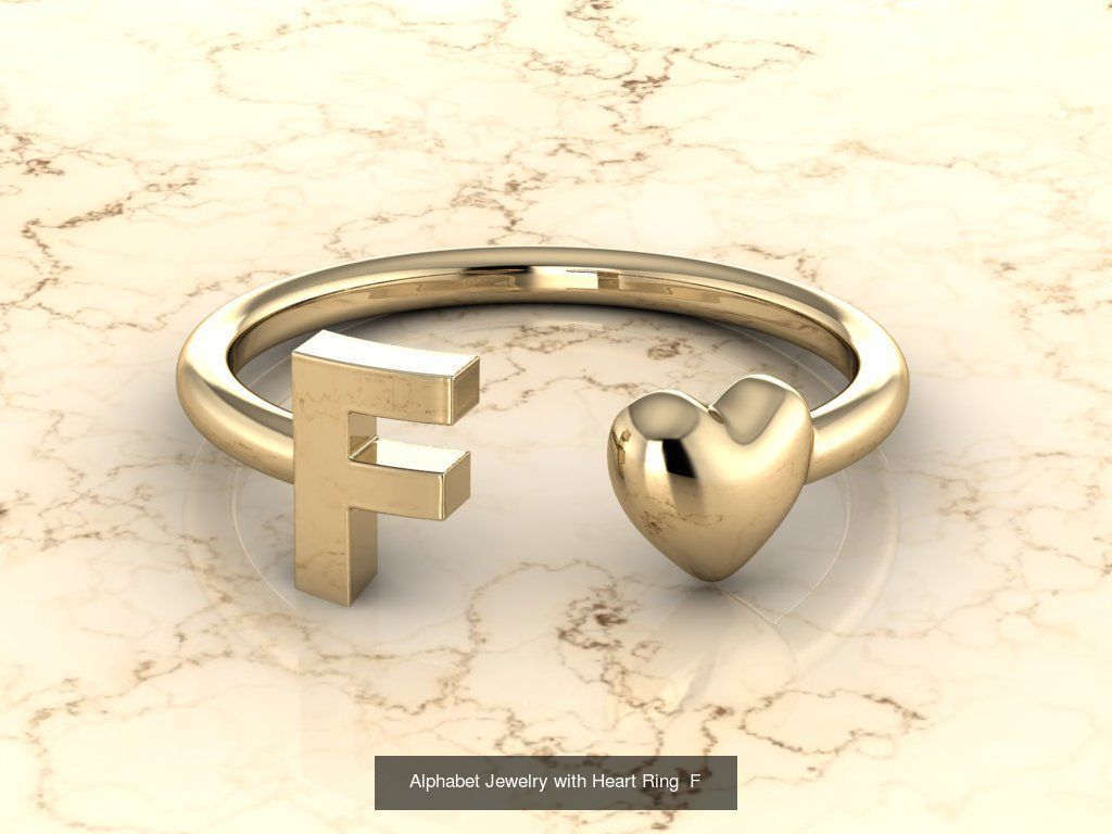 Alphabet Jewelry with Heart Rings COLLECTION _8