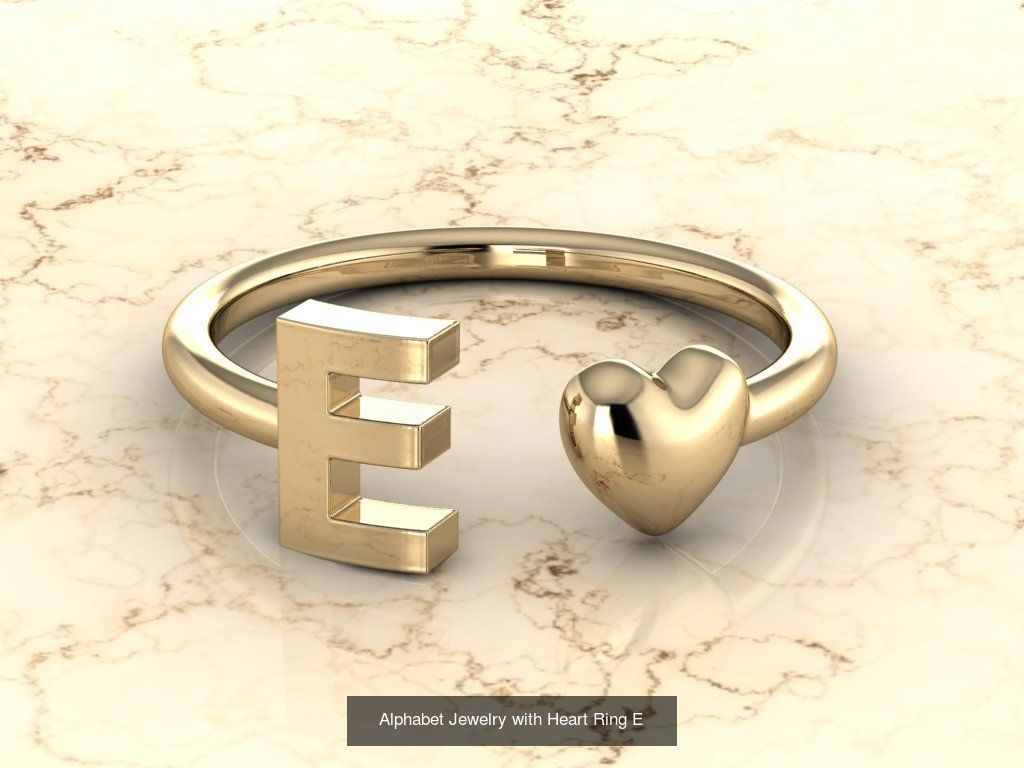 Alphabet Jewelry with Heart Rings COLLECTION _7