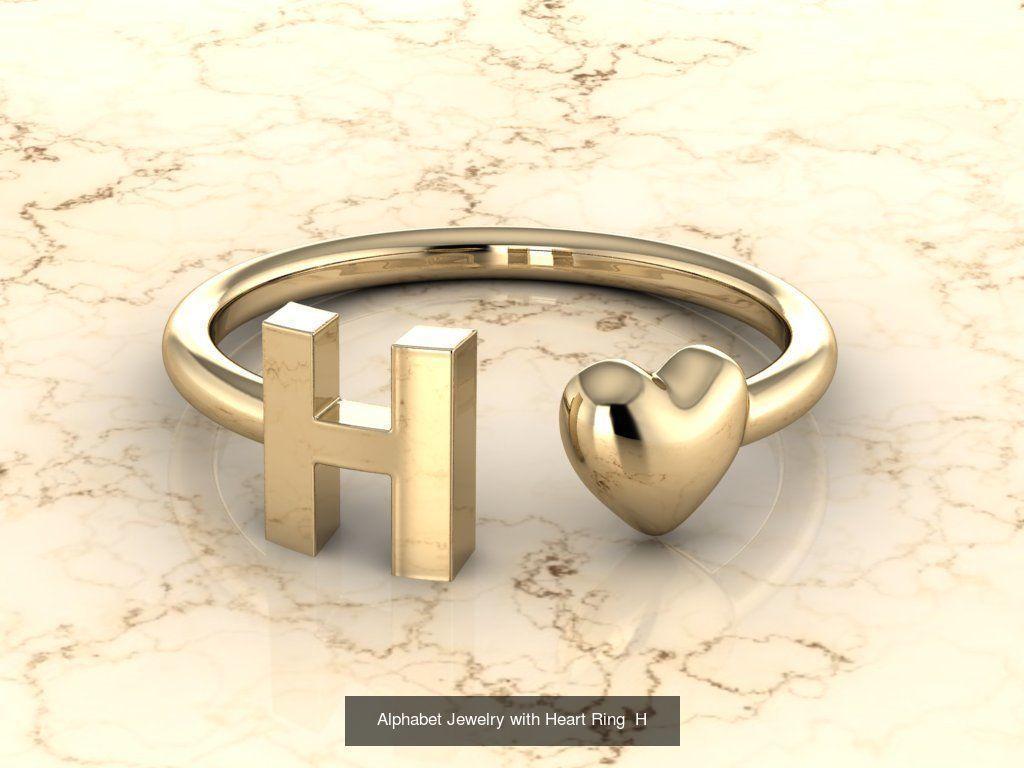 Alphabet Jewelry with Heart Rings COLLECTION _10