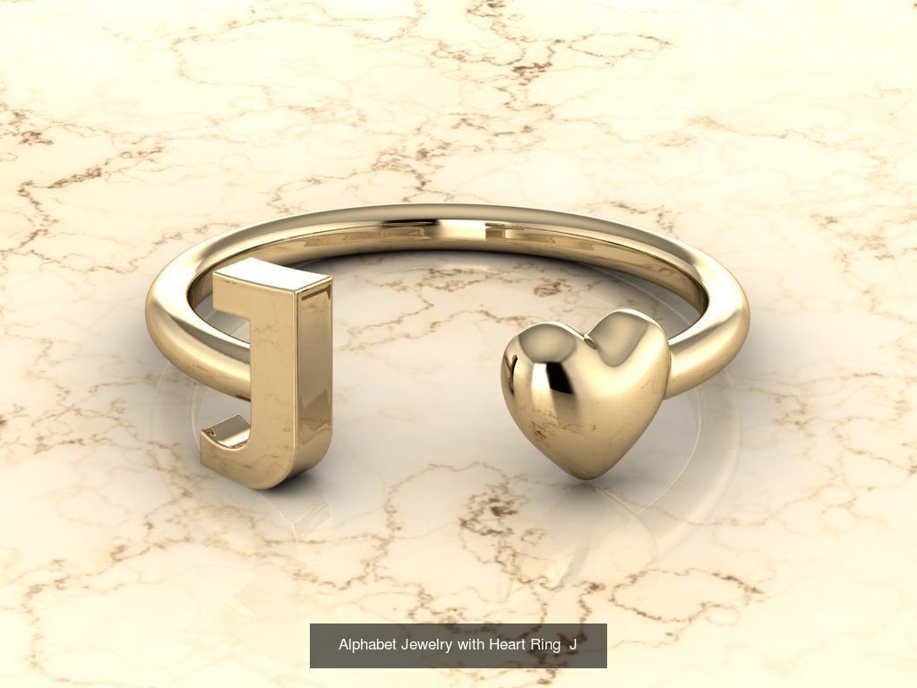 Alphabet Jewelry with Heart Rings COLLECTION _12