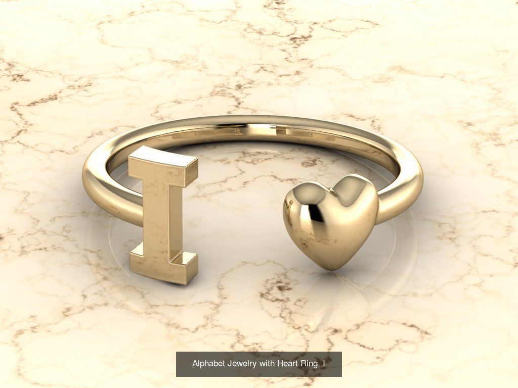 Alphabet Jewelry with Heart Rings COLLECTION _11