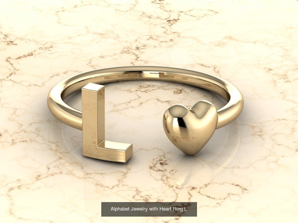 Alphabet Jewelry with Heart Rings COLLECTION _14
