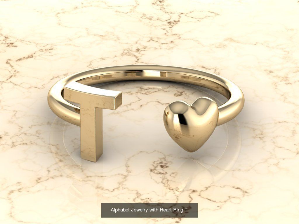 Alphabet Jewelry with Heart Rings COLLECTION _22