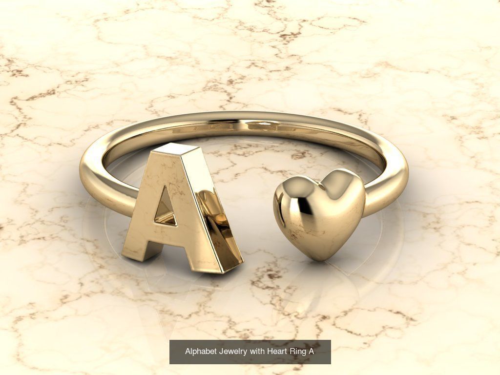 Alphabet Jewelry with Heart Rings COLLECTION _3