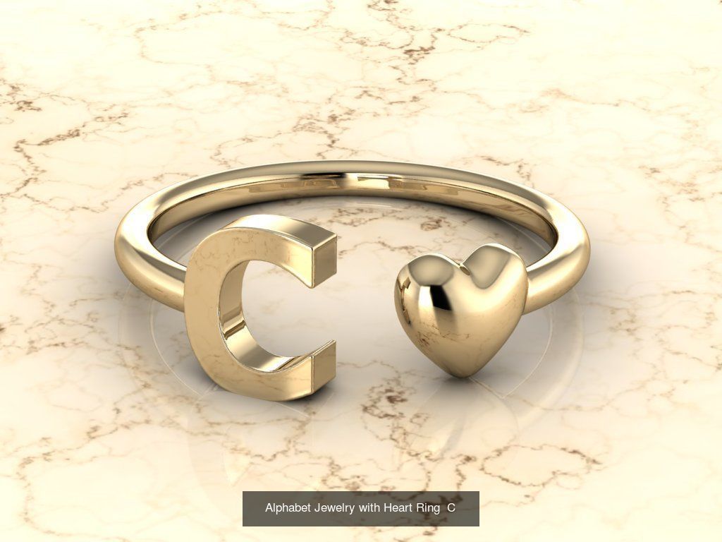 Alphabet Jewelry with Heart Rings COLLECTION _5