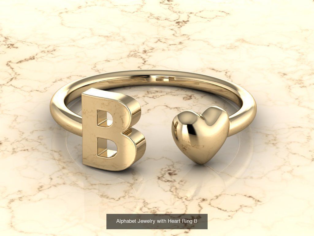 Alphabet Jewelry with Heart Rings COLLECTION _4