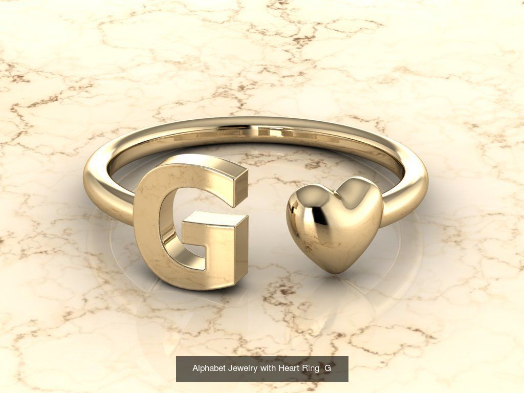Alphabet Jewelry with Heart Rings COLLECTION _9